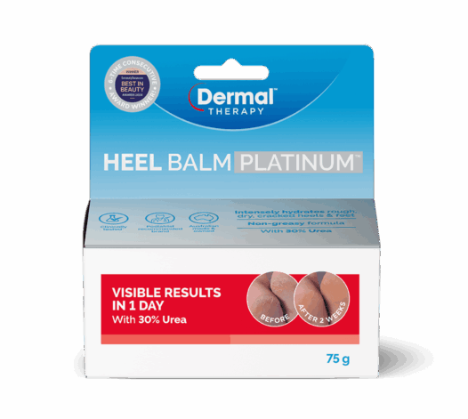 Dermal Therapy Heel Balm Platinum 75 Front View of Packaging