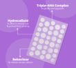 Patches with Hydrocolloid, Seboclear, and Triple-AHA Complex callouts
