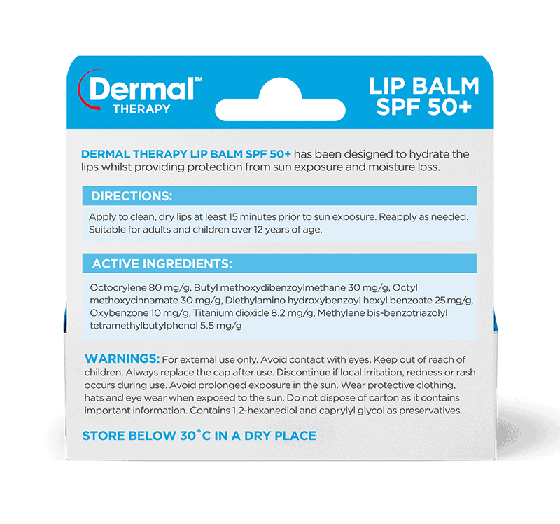 Lip Balm SPF 50+ How to protect your lips from sunburn Dermal Therapy