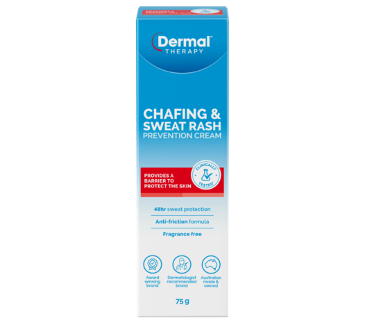 Dermal Therapy Chafing & Sweat Rash Prevention Cream - Front View of Carton
