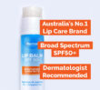 Dermal Therapy Lip Balm SPF50+ Stick with text: Australia’s No.1 Lip Care Brand, Broad Spectrum SPF50+, Dermatologist Recommended.